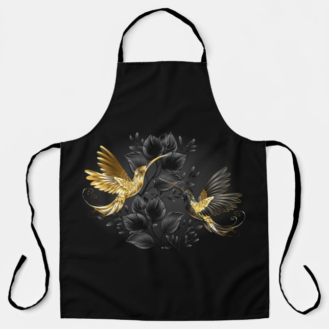 Tablier Colibri noir et or (Recto)