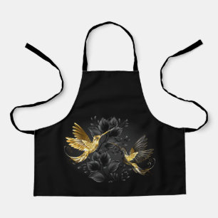 Tablier Colibri noir et or