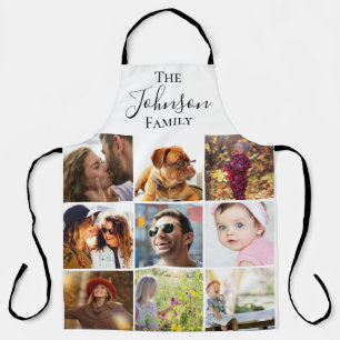 Tablier Collage de 9 photos de famille moderne Personnal