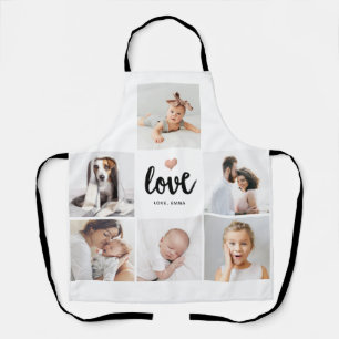 Tablier Collage photo simple et chic   Amour avec coeur