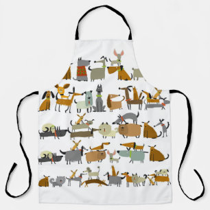 Tablier Collection de chiens mignons, croquis illustration