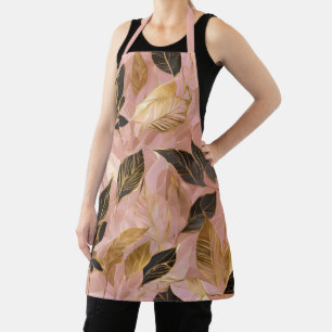 Tablier Collection de Feuilles Boho Populaire en or rose