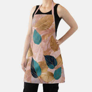 Tablier Collection moderne de Feuilles Boho en or rose vif
