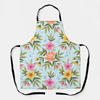 Tablier Colorful Hand Draw Flowers