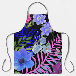 Tablier Colorful Retro Floral Fern Botanical Foliage
