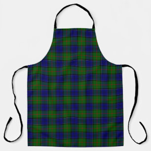 Tablier Colquhoun tartan bleu vert plaid