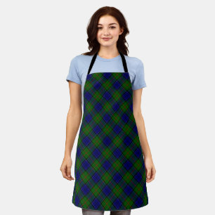 Tablier Colquhoun tartan bleu vert plaid