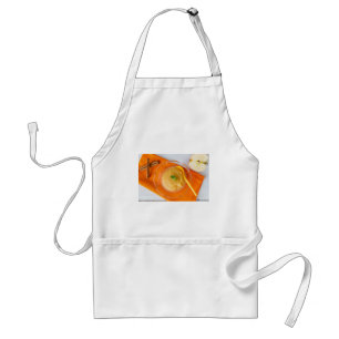 Tablier Compote de pommes à la cannelle et cuillère orange