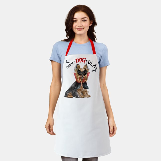 Tablier Comte DOGcula Biewer Terrier Chien Drôle Halloween (Porté)