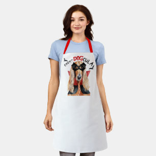 Tablier Comte DOGcula Chien Afghan Hound Drôle Halloween