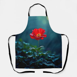 Tablier Conception centrée sur une seule fleur rouge