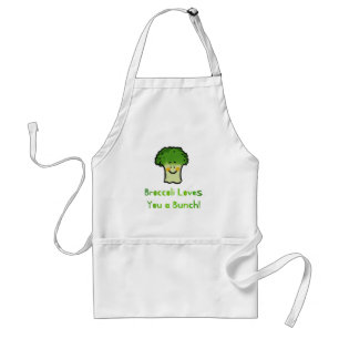 Tablier Conception de caricature de jeu de brocoli Cute