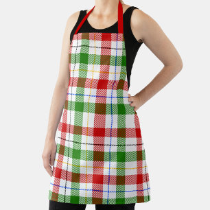 Tablier Conception de carreaux en flanelle rouge vert blan
