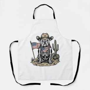 Tablier Conception de chemise patriotique de chien squelet