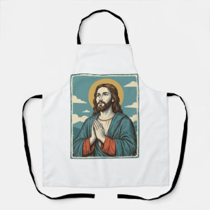 Tablier Conception de chemise religieuse Sauveur priant vi