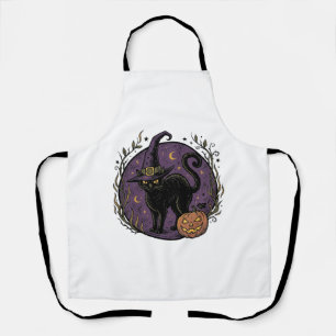 Tablier Conception de chemise vectorielle Halloween Chat S