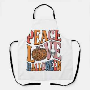 Tablier Conception de crâne de citrouille Halloween amour 