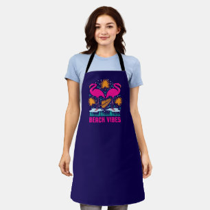 Tablier Conception de flamants roses de vibes de plage