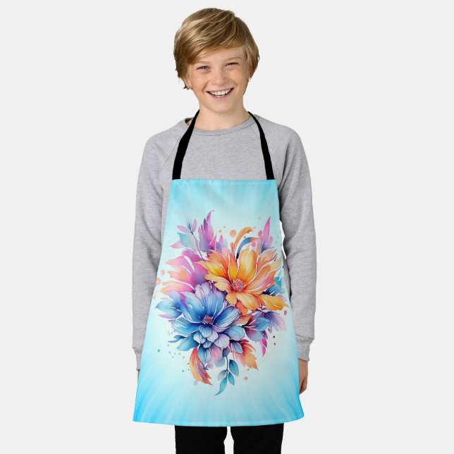 Tablier Conception de fleurs florales aquarelle-24683 (Porté)