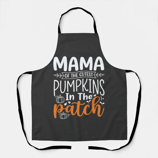 Tablier Conception de patch de citrouilles maman Halloween (Recto)