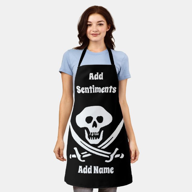 Tablier Conception de pirate éditer & ajouter du texte, Ta (Porté)