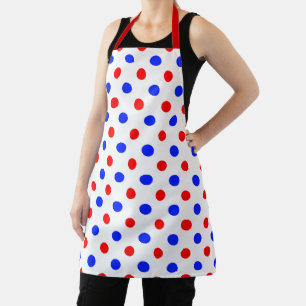 Tablier Conception de points noirs blancs rouges bleus