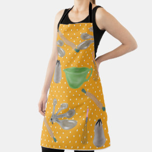 Tablier Conception de points Polka Jaune avec articles de 