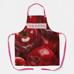 Tablier Conception de pomme rouge brillante personnalisée