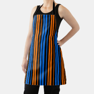 Tablier Conception de rayures verticales bleu orange bleu 