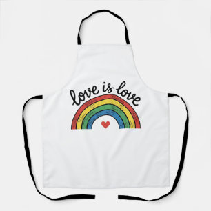 Tablier Conception de t-shirt à coeur arc-en-ciel vintage