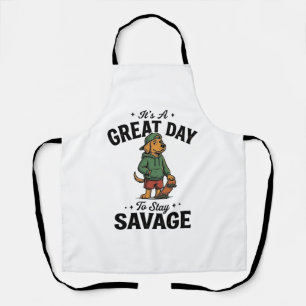 Tablier Conception de T-Shirt avec Gravure Vintage Savage 