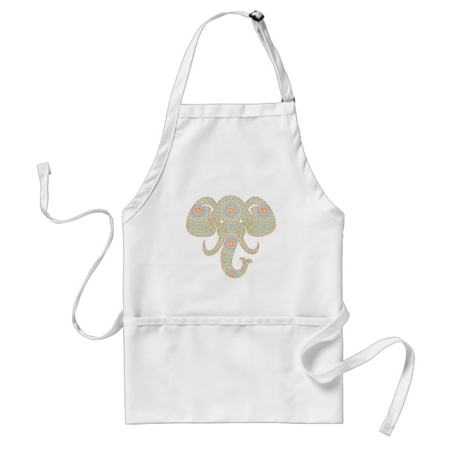 Tablier Conception de tête d'éléphant de mandala (Devant)