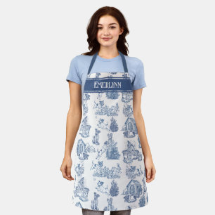 Tablier Conception de toile française bleue pour amateur d
