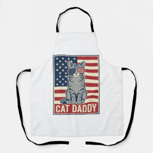 Tablier Conception de vecteur de chat patriotique Cat Dadd