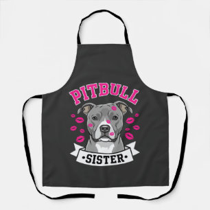 Tablier Conception de vecteur de soeur de Pitbull amoureus