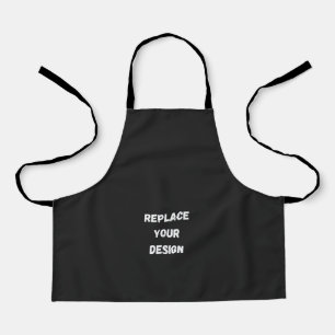 Tablier Conception simple noire personnalisée Ajouter une 