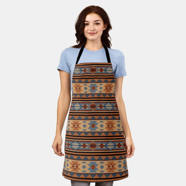Tablier Conception sud-ouest Adobe Grey Brown Tribal Motif (Porté)