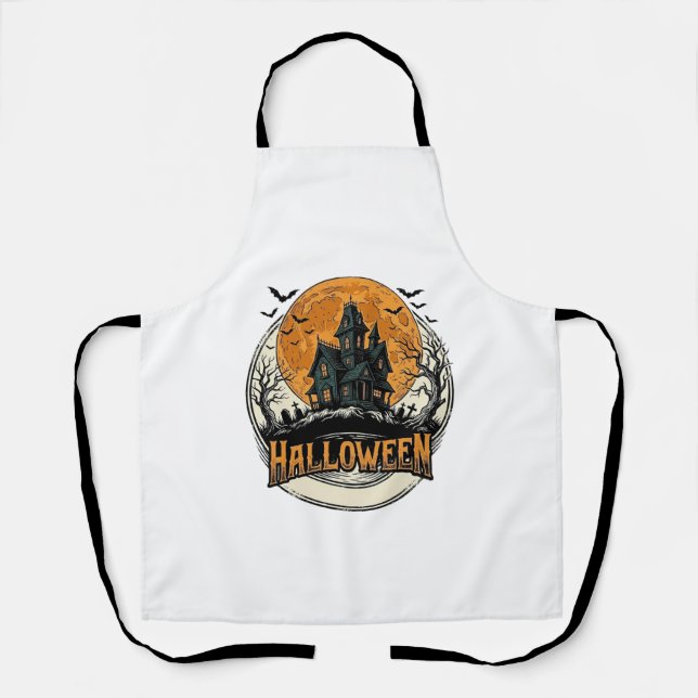 Tablier Conception vectorielle de maison hantée Halloween  (Recto)