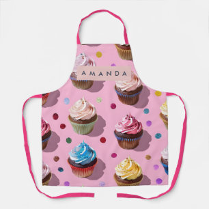 Tablier Confettis Personnalisés pour Cupcakes Arc-en-ciel