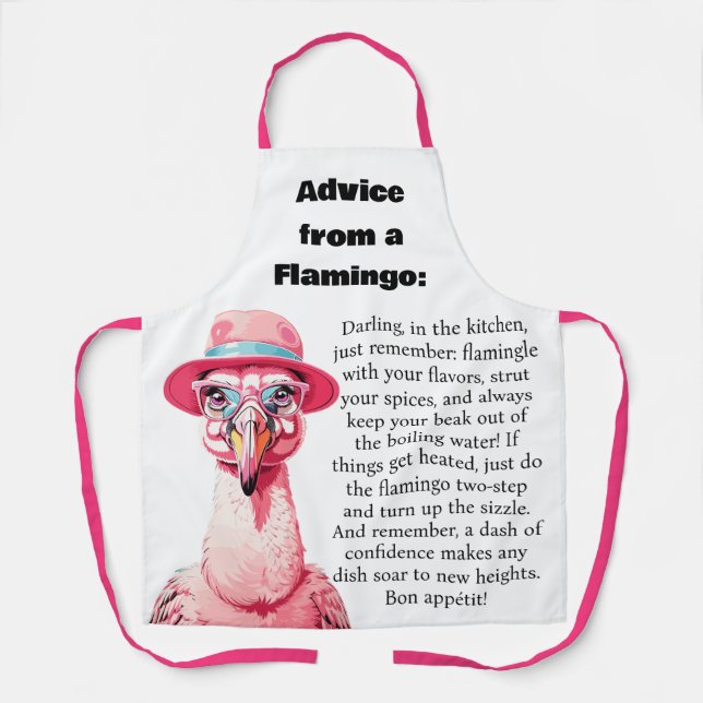 Tablier Conseil De Cuisine Drôle D'Un Flamant rose (Recto)