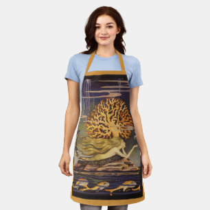 Tablier Conte de fée vintage, petite sirène dans le corail