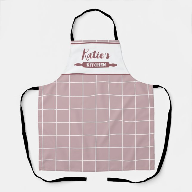 Tablier Contrôle rose poussiéreux personnalisé (Recto)