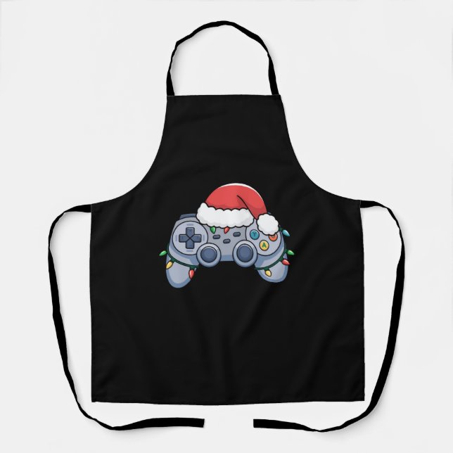 Tablier Contrôleur de jeu vidéo Noël Santa Hat Gamer (Recto)