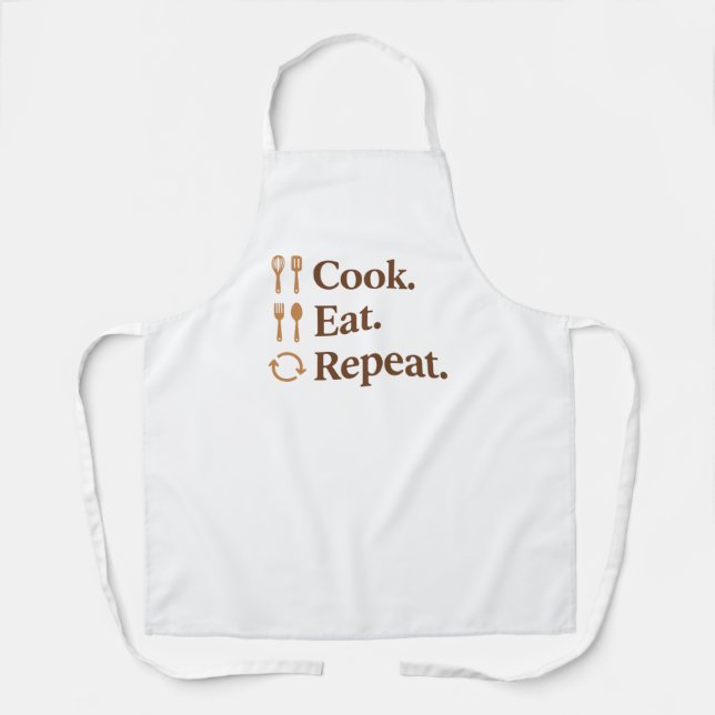 Tablier Cook Eat Repeat – Funny Chef Life (Recto)