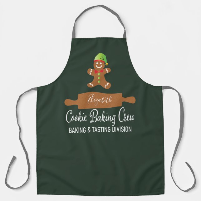 Tablier Cookie Baking Crew Funny Green Christmas (Recto)