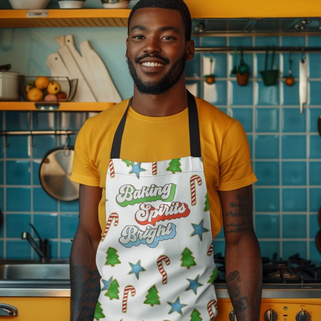 Tablier Cookies de Noël Baking Spirits Bright (Baking Spirits Bright Cute Christmas Cookies Apron.)
