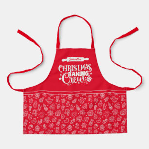 Tablier Cookies d'équipage de cuisine de Noël Rouge Petit