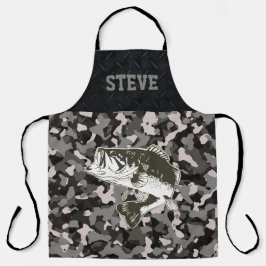 Tablier Cool Black Grey Camo Nom Bass Fishing Homme