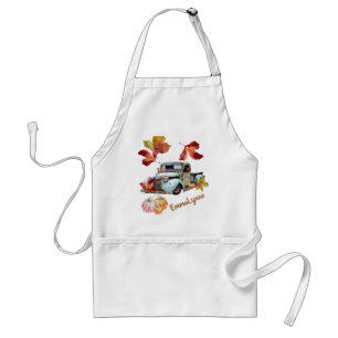Tablier Cool Bleu Camion Feuilles Automne Nom Apron