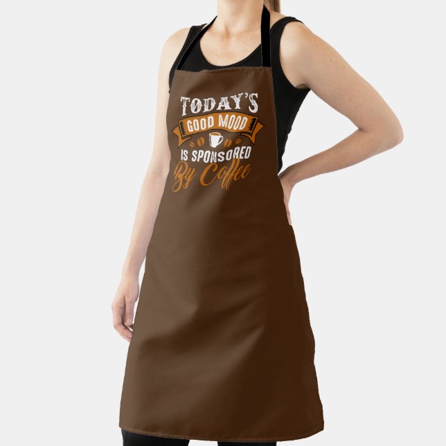 Tablier cool bonne humeur café mot art (Insitu)